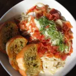 Alfredo con tocino 350 grs.