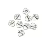 Dijes de corazón Love plateado