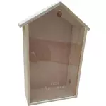 Caja Madera casa con tapa acrilica