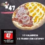 1/2 frango com catupiry 1/2 calabresa