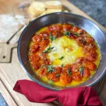 Burrata gratinada com parmesão