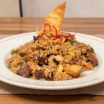 Chaufa 3 sabores pollo,carne,camaron