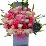Box de 48 Rosas Colores pasteles