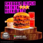 cheddar triplo, batata P, Refri lata