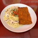 Don Alfredo con milanesa vacuno XL