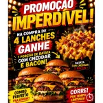 Promoção 4 lanches+batata