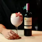 Malteada de vino tinto