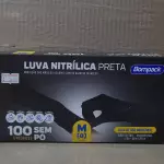 Luvas nitrílicas pretas M