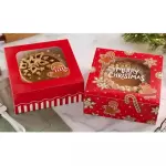 Caja c/visor Navidad Roja 25cm Unid