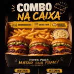 TRIO DE BURGUER NA CAIXA