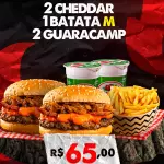 2 CHEDDARS, 1 BATATA M, 2 GUARACAMPS