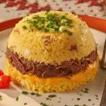 Cuscuz de carne de sol desfiada