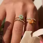 Anillo flor celeste