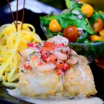 White Fish Fillet in Shrimp Sauce
