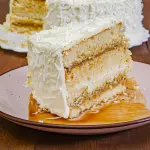 Porción de torta de coco
