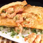 Camarão com creme chesse