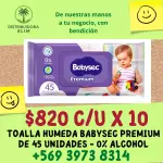 CAJA TOALLAS HUMEDAS BABYSEC 45 U.