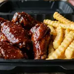 ALITAS HOT BBQ (CON PAPAS)