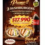 2 SUSHIBURGRS P/F+PAPAS F+1 BEB 1,5L