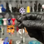 Piteira de Vidro Pirulito Lilás 4mm