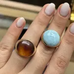 Anillo óvalo Larimar o Ámbar