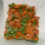 Cenoura e vagem cubo