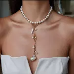 Collar con caida de perla