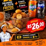 25 SALGADOS + 2  FANTAS LATA 350ML