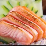 Sashimis salmão semi gril