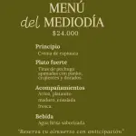 MENÚ DE MEDIODÍA