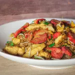 Arroz con pollo y cerdo