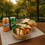 dos gohan de pollo mas bebidas