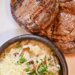Filete con Risotto de Hongos