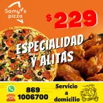 Pizza especialidad y Alitas