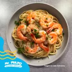 Pasta a la mantequilla con Camarones