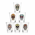 01 Copo Shot Caveira Colorida 60ml