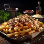 Porção de batata cheddar bacon