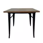Mesa Tolix 80 x 80 Tapa madera