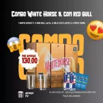 Combo White Horse 1l com red bull