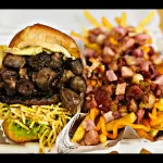 X coração c fritas bacon e cheddar