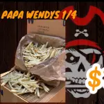 Caja papa wendys 16,600k