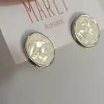 Aros ovalados borde plateado