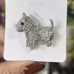 Prendedor perrito plateado