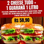 2 Cheese Tudo + 1 Guaraná 1L