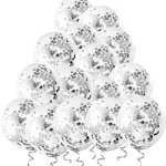 50 Globos con Confeti Plata 12 in