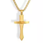 Matte Gold Cross Necklace