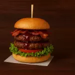 Hamburguesa doble BBQ bacon s/fritas
