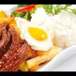 lomo fino con papas y arroz