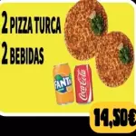 2 Lahmacun, 2 Bebidas