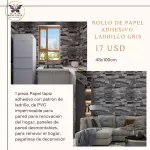 Papel adhesivo ladrillo gris